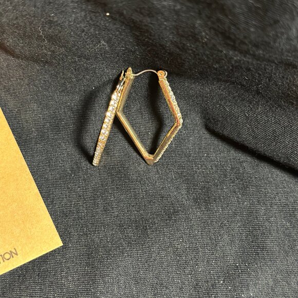 ✨ Gold Geometric Rhinestone Hoop Earrings | Cassandra & Co. Boutique Collection - Picture 7 of 7